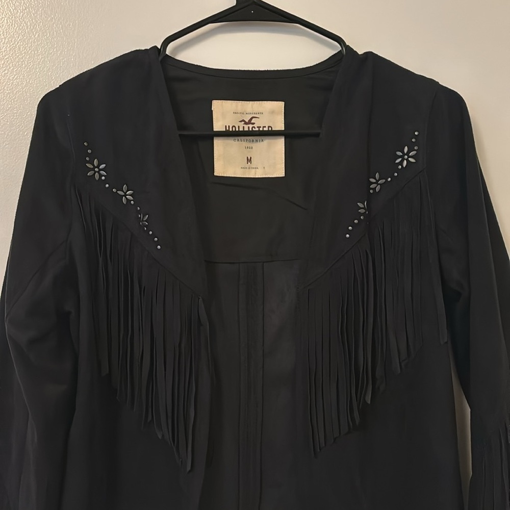 NEVER WORN. Hollister fringe suede jacket.